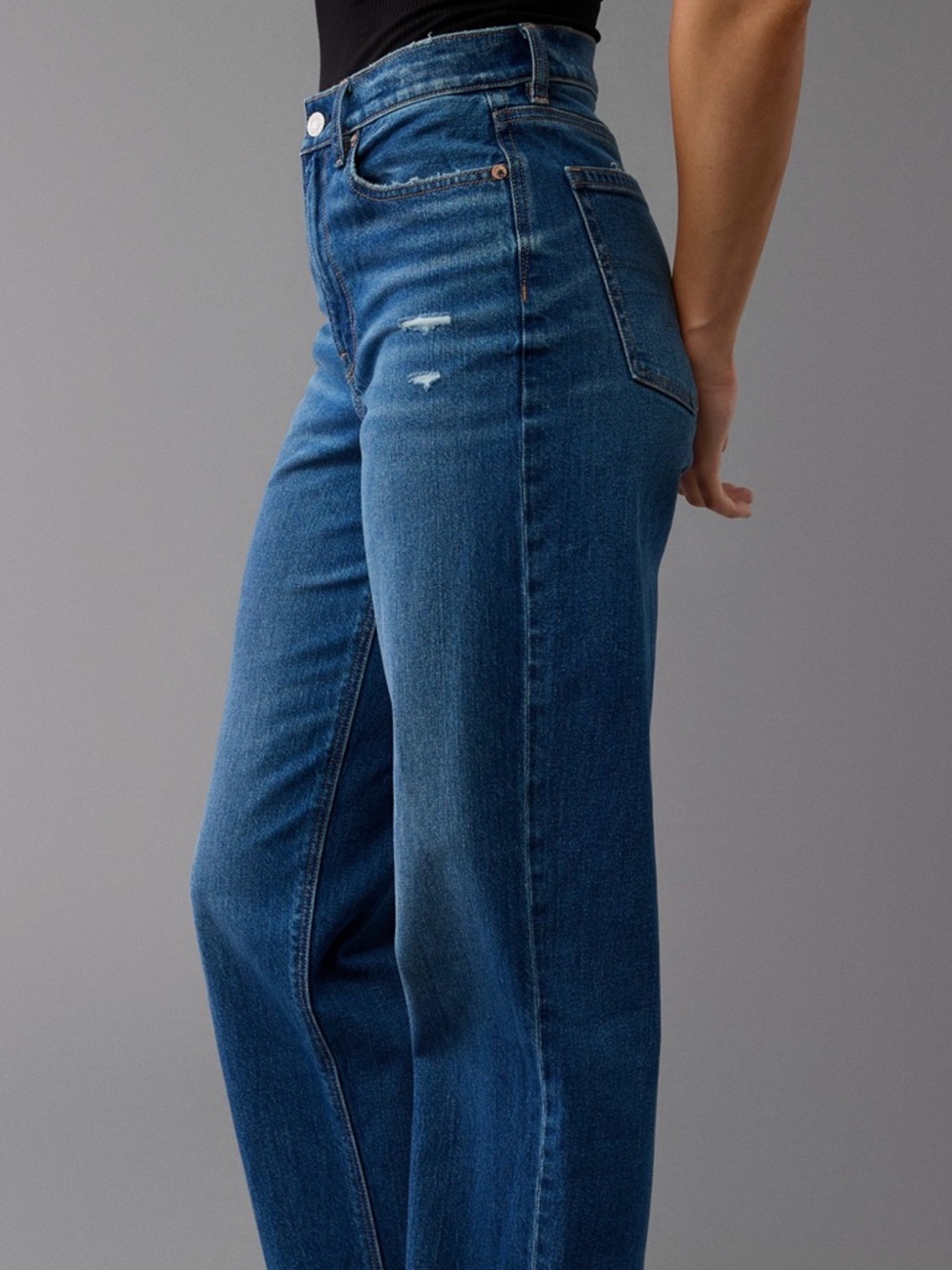 NWOT American Eagle / high waist baggy straight jeans / size 10 long